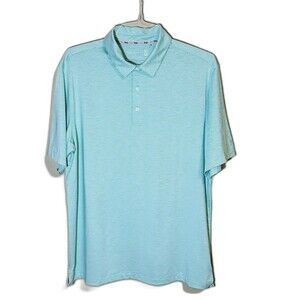 Walter Hagen Men's Performance 11 Print Golf Polo Mint Green Pinstripe Sz Large